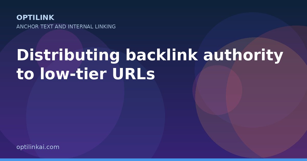 Distributing backlink authority to low-tier URLs — OptiLink