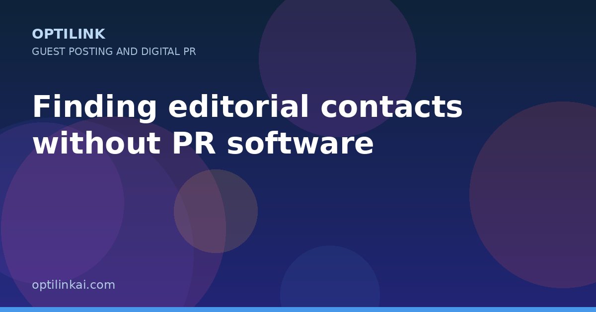 Finding editorial contacts without PR software — OptiLink