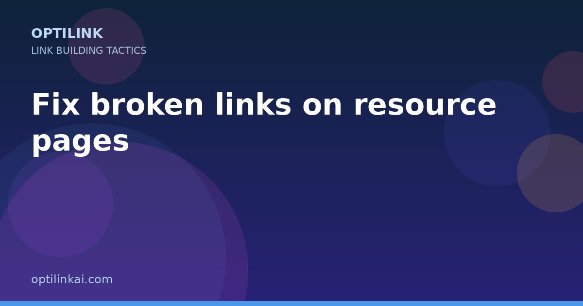 Fix broken links on resource pages — OptiLink